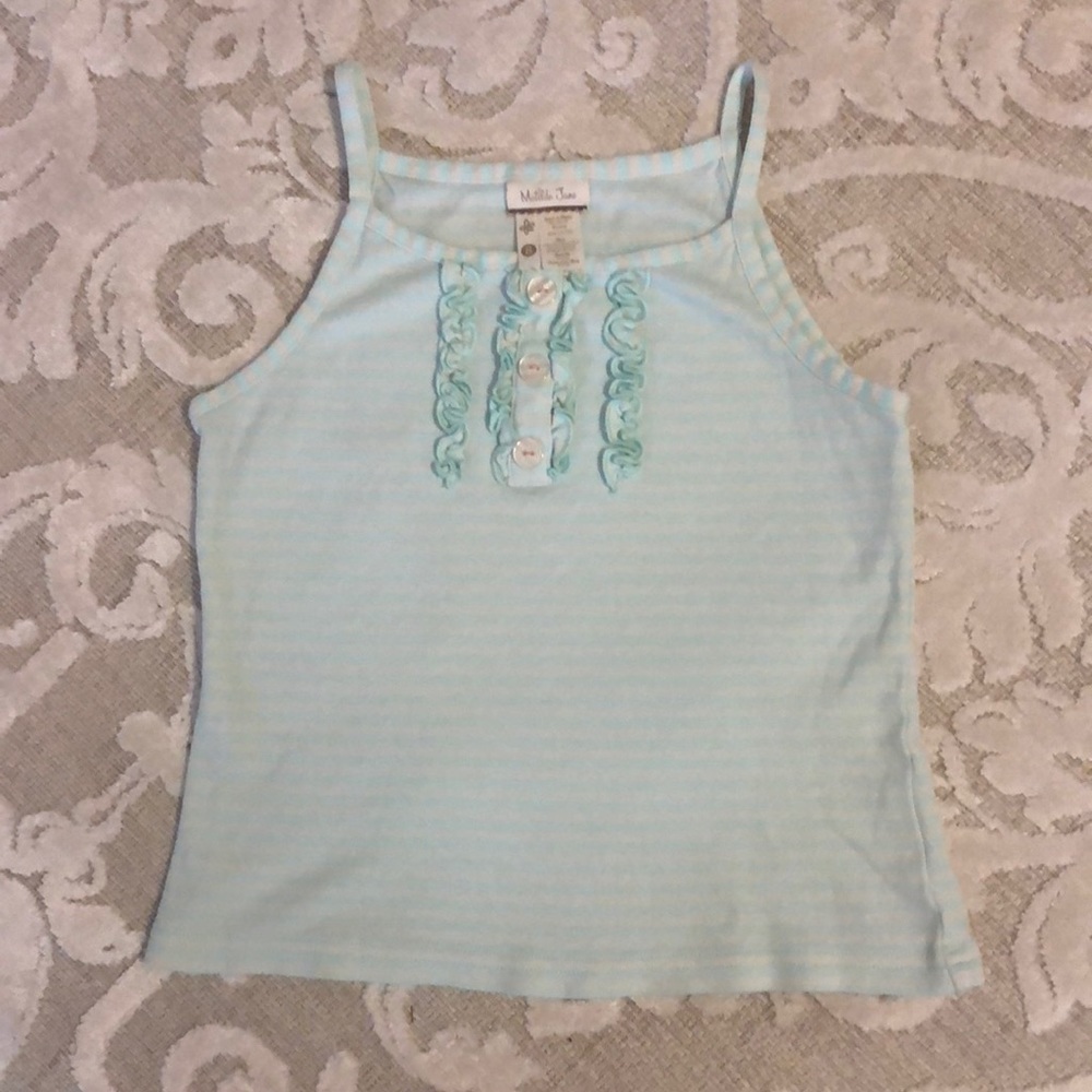 Size 8 girls Matilda Jane ruffle/stripe top.